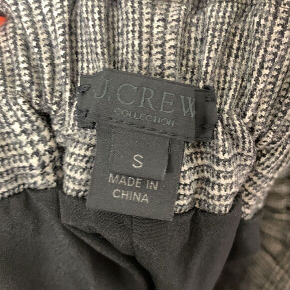 J. Crew Collection 100% Wool Houndstooth Plaid Paper Bag Midi Belted Skirt Sz S - Picture 7 of 12